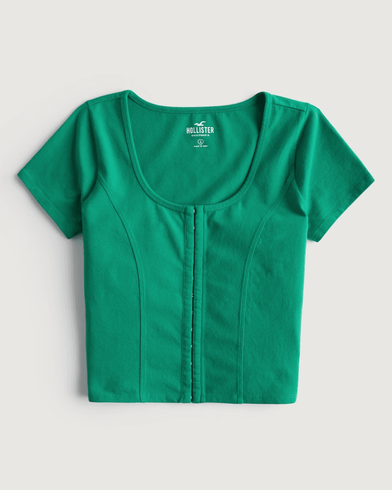 Seamed Hook-and-Eye Baby Tee
