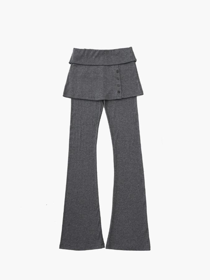 프롬뮤즈 button skirt layered pants