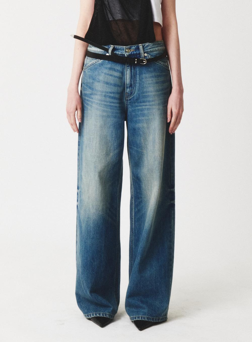 Layne Midrise Straight Denim Pants - Union Washed Blue