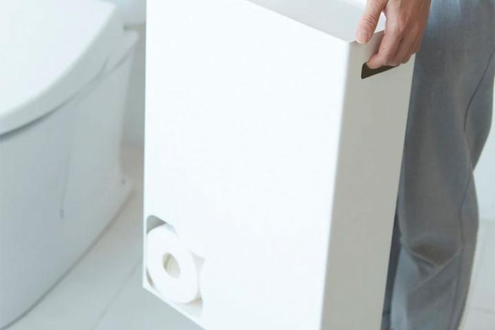 화이트 두루마리 휴지 보관함 스토리지