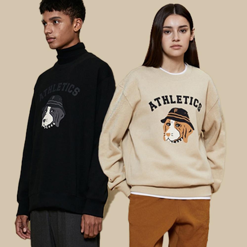 [헤지스 피즈]웜 라이트 코튼 빅 로고 맨투맨 2color