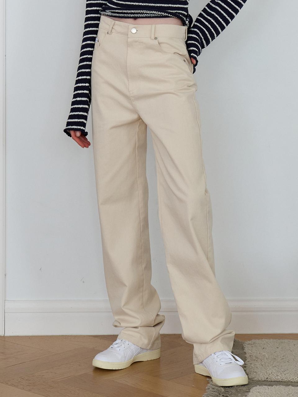 코튼세미와이드팬츠 크림 AD236