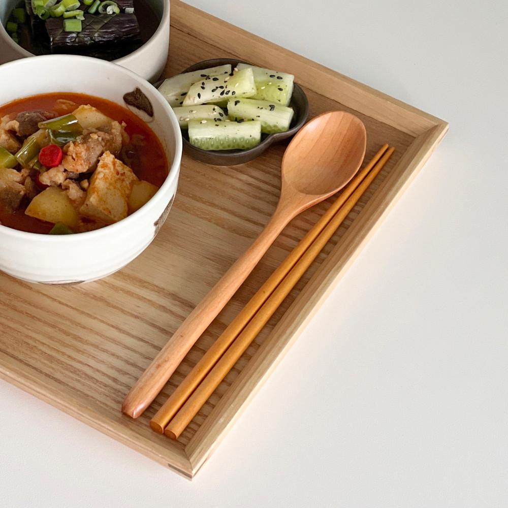 내추럴 슬림 우드 수저 세트