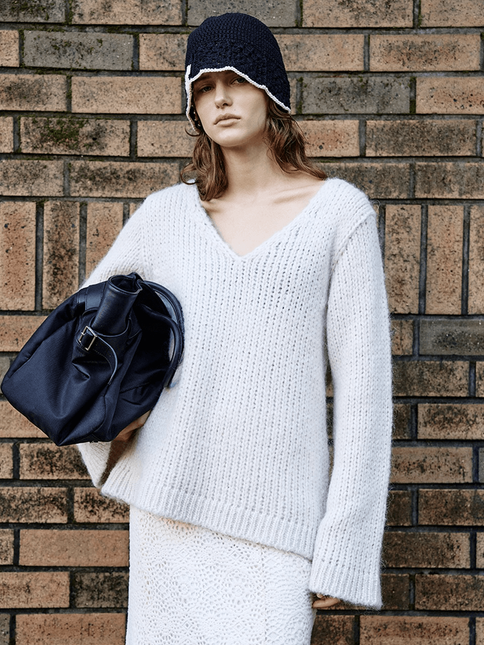 Monaco Kid-mohair v-neck knitpullover