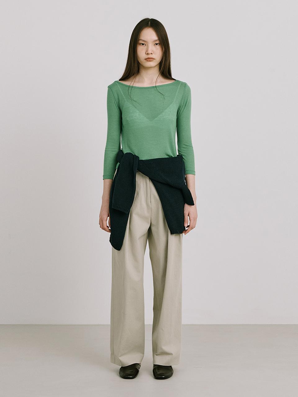 25 Boatneck Sheer T_Green