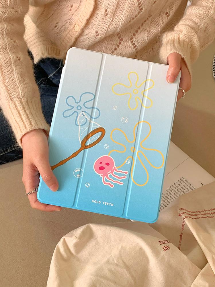 수심 Bubble Ocean Case 버블 아이패드 케이스 스폰지밥 바다 속 블루