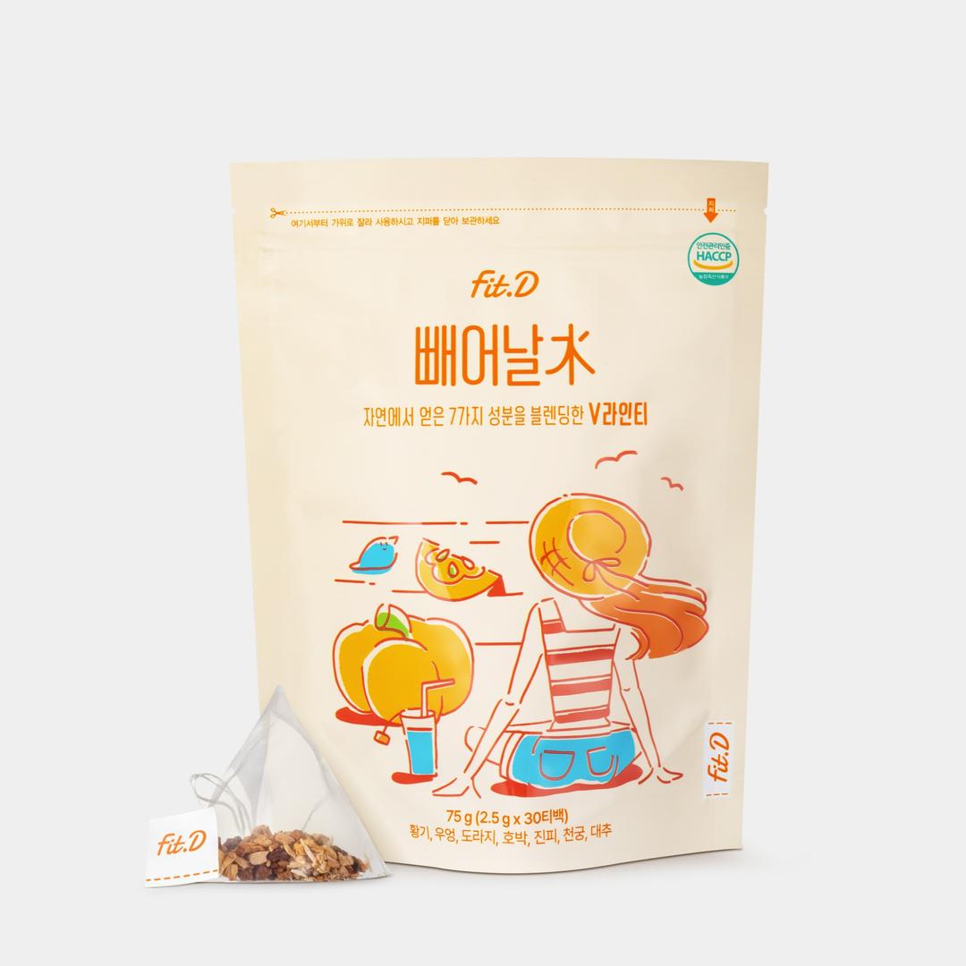 V라인을 위한 빼어날 수 1팩*30개입(30티백) | 핏디 붓기차 한혜진 v라인관리 자연원료 로스팅티 세븐티 티백 빼어날 水