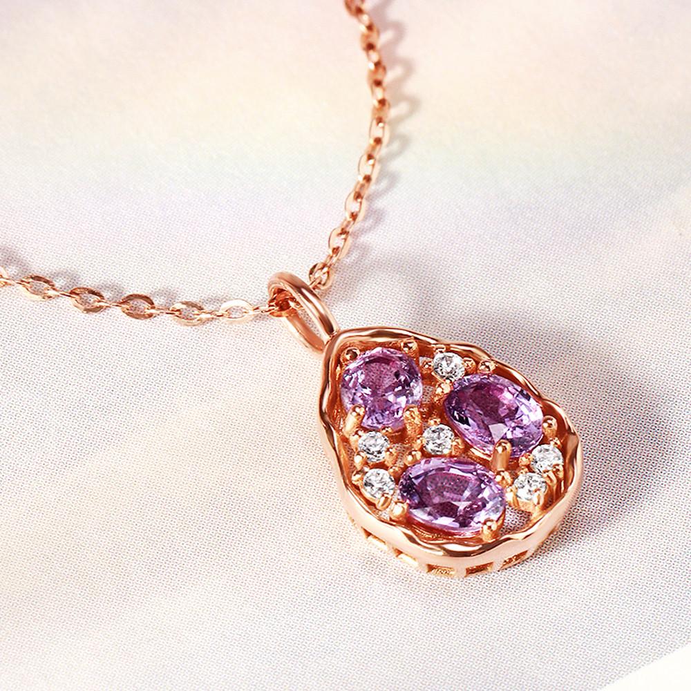 골드팡 14k 18k 프렌치바이올렛 천연 퍼플사파이어 펜던트