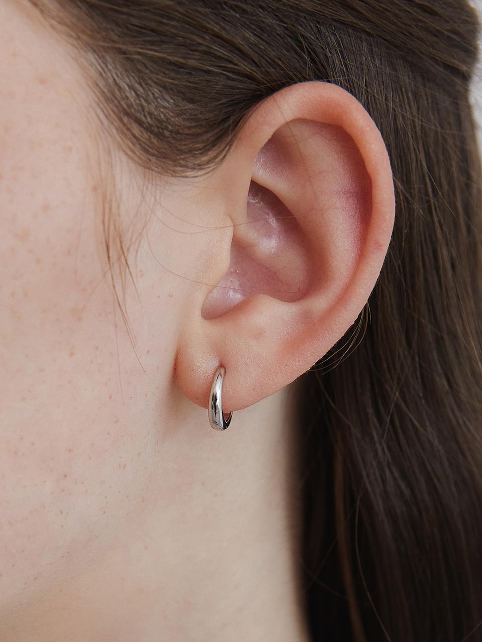 (실버925) 슬릭 드롭 후프 귀걸이 EC3111