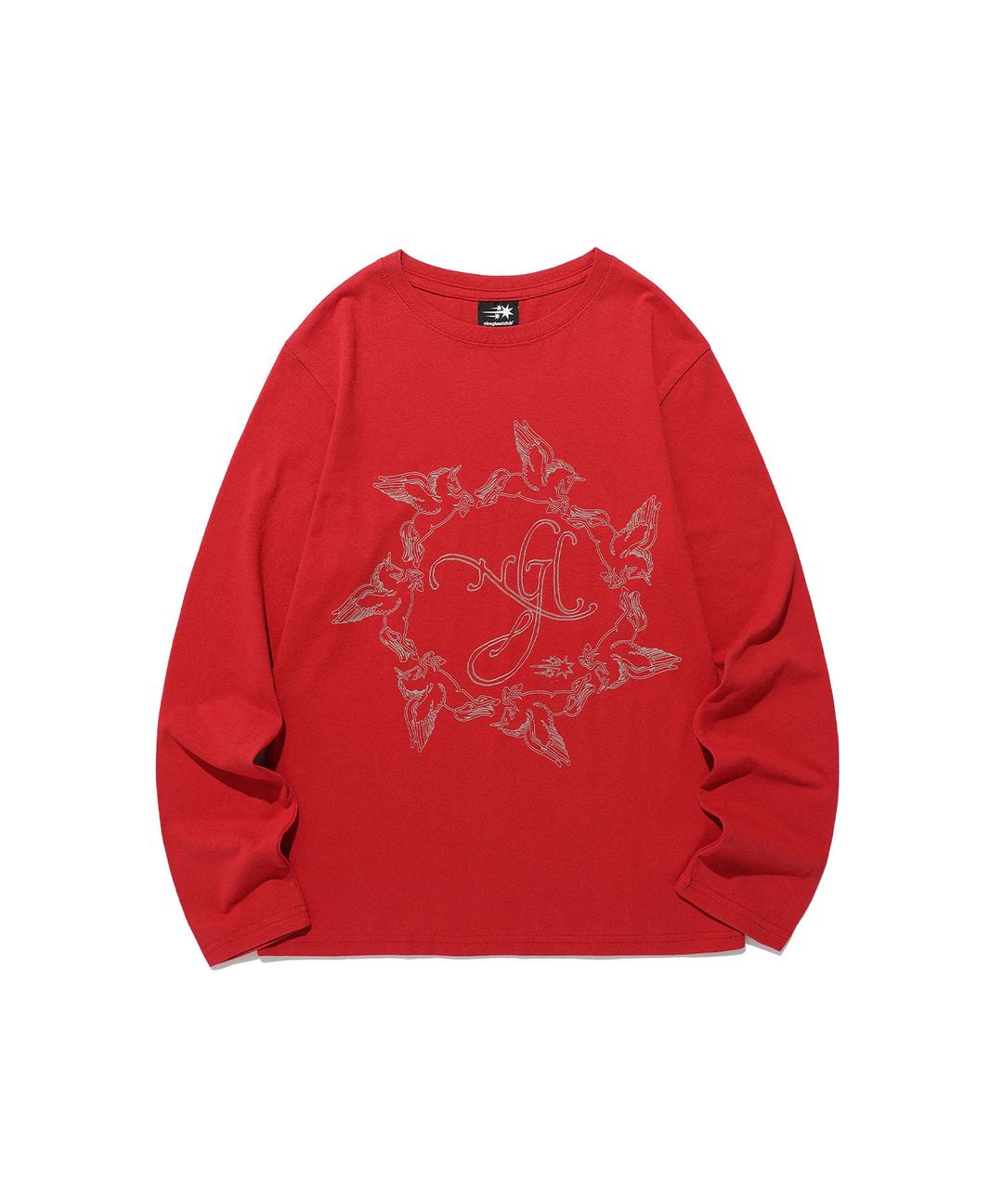 UNICORN CIRCLE SLIM L/S TEE[RED]