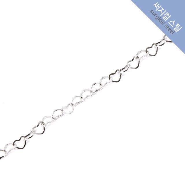 [체인-309(383)] 써지컬스틸 하트 체인 [1m] 무도금 스테인레스 목걸이만들기, 팔찌만들기