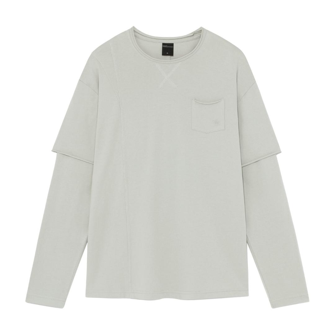 TCM raw cut layered long sleeve (light grey)