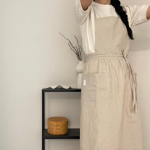 린넨 X어깨끈 원피스 앞치마 / 자체제작 에이프런