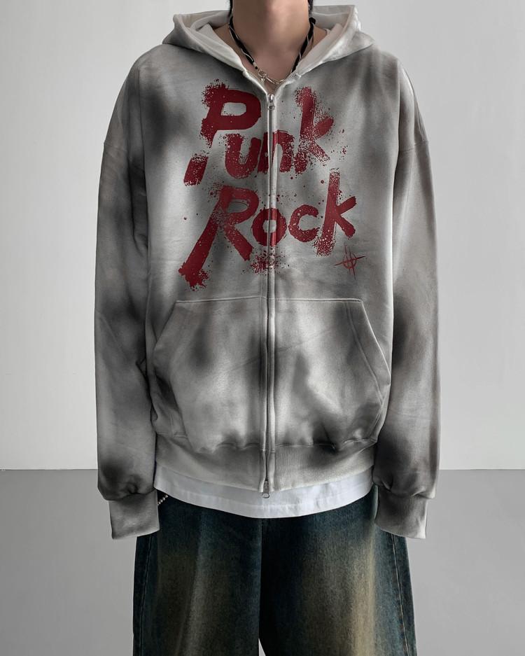 펑크락 후드 집업 (2colors)