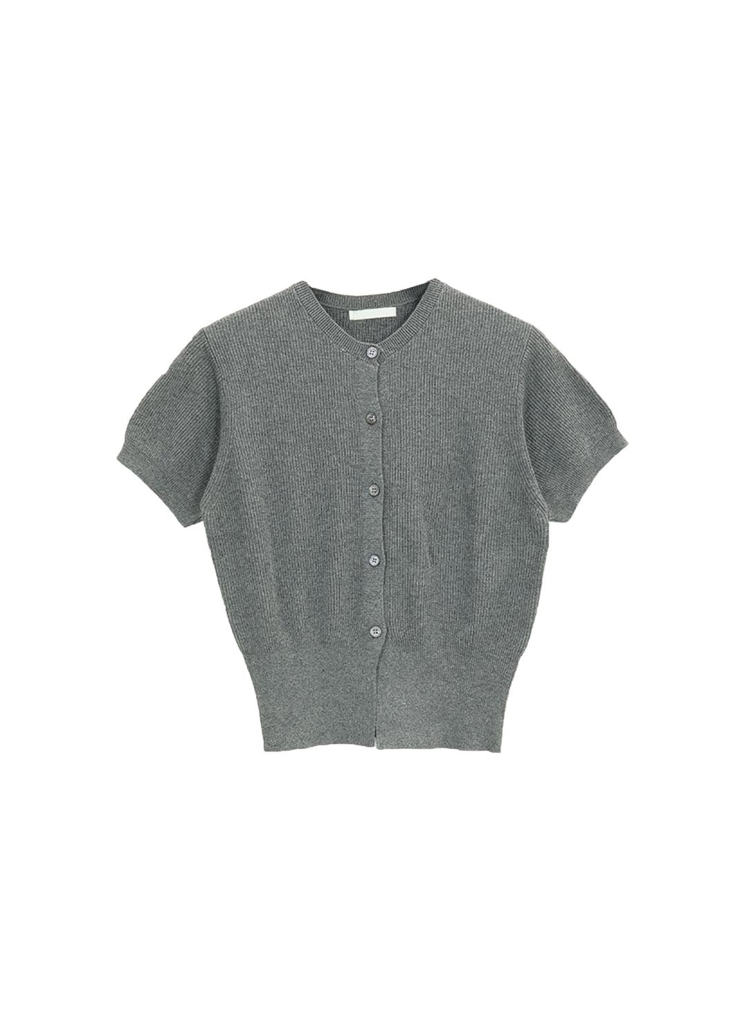 코넬 소프트 라운드 반팔 가디건