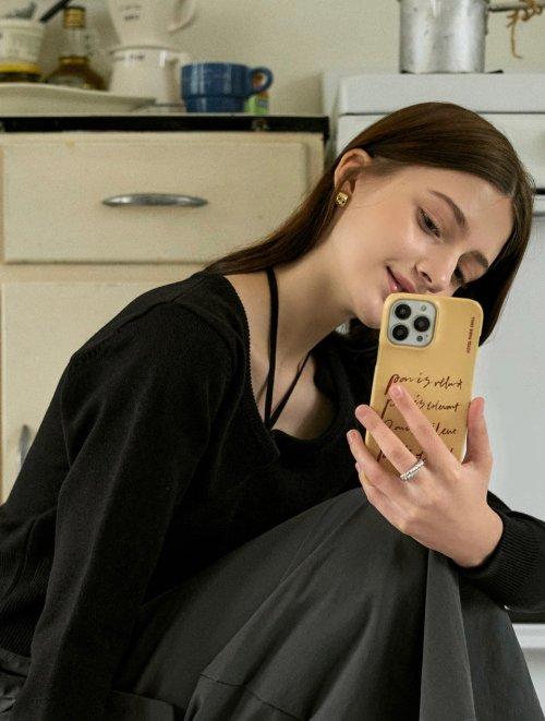 홀터 라운드넥 니트 - 블랙