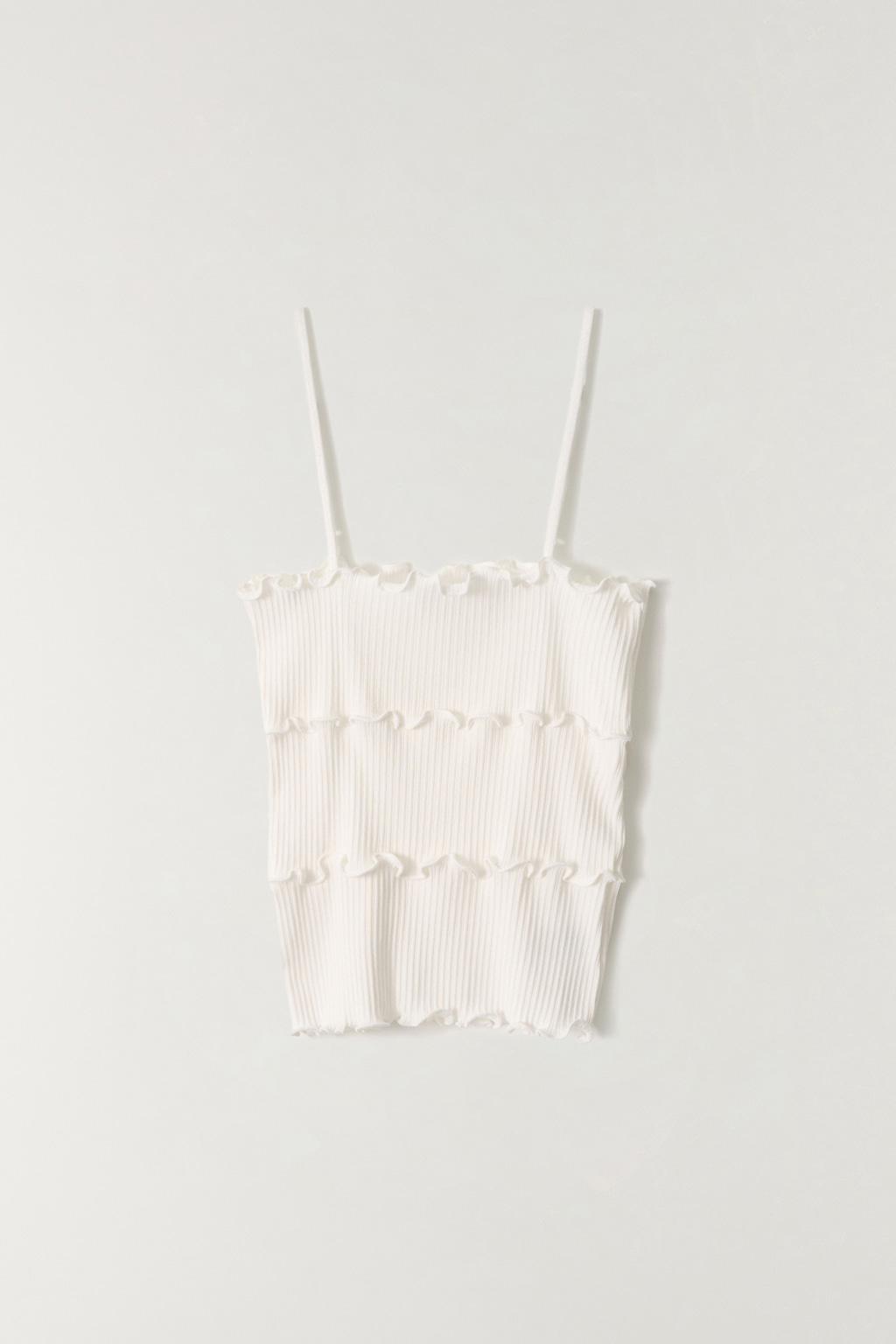 프릴 립 슬리브리스 WHITE