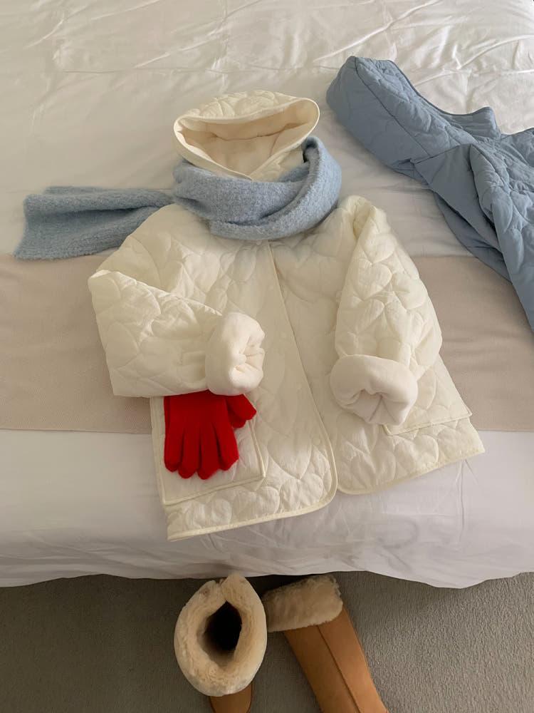 하트 퀄팅 리버시블 패딩 (3color) 3온스 누빔 양면 점퍼 후리스 에제다이어리