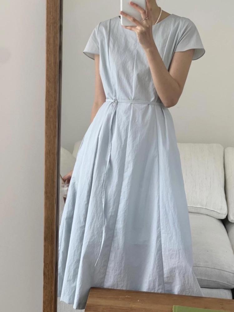 [전컬러당일]Freel 벨트 플레인 원피스