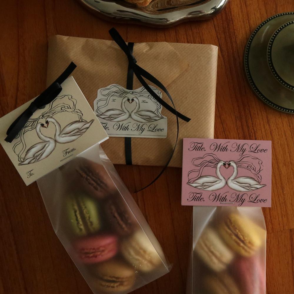 H01 백조 빈티지 헤더택 50매