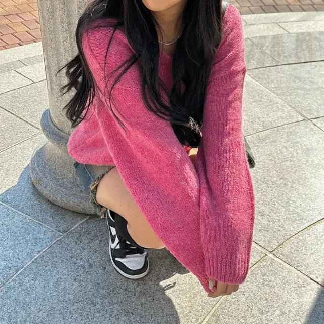 ෆ최저가/당일배송ෆ candy alpaca v neck knit