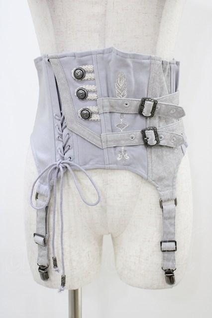 Rozen Kavalier / アシメデザインショートコルセット  ブルーグレー H-25-11-06-1008-OO-ZA-KB-ZH