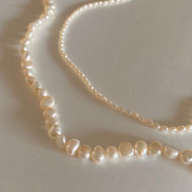 토프 블랑쉬 진주 네크리스 - 925 실버 1줄 심플 담수진주 목걸이