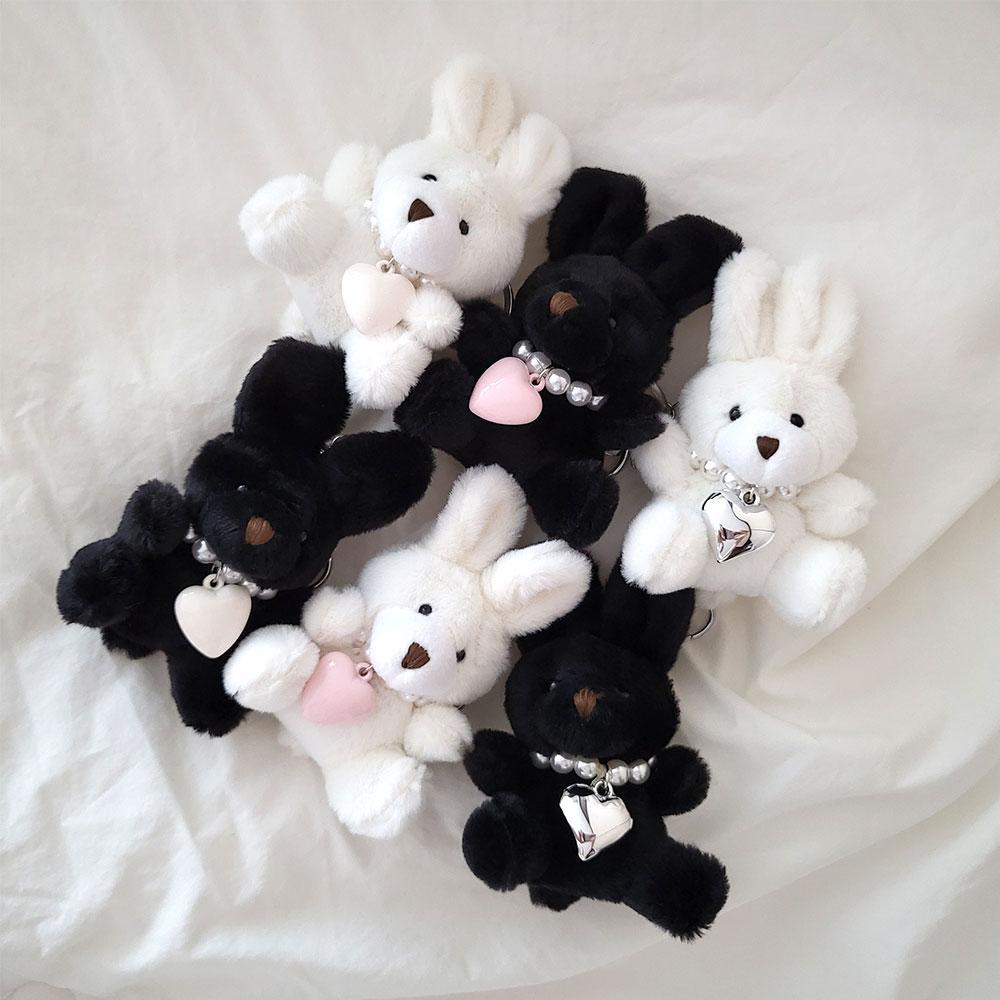 (당일발송) 블랙화이트토끼인형키링 구름백키링 키홀더 자동차키홀더