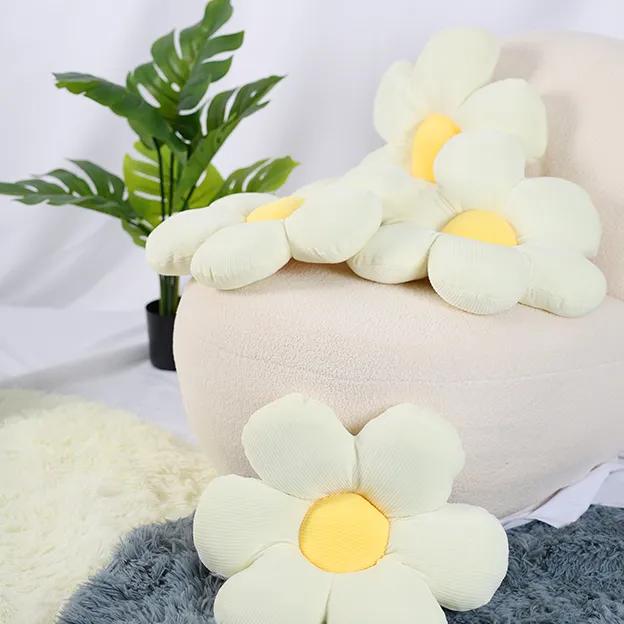아이보리 플라워 꽃방석 쇼파 쿠션 의자 방석 미니 식탁 식당 사무실 인테리어