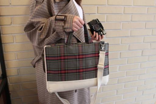 이니셜각인🎀카민 체크 투웨이 노트북 가방