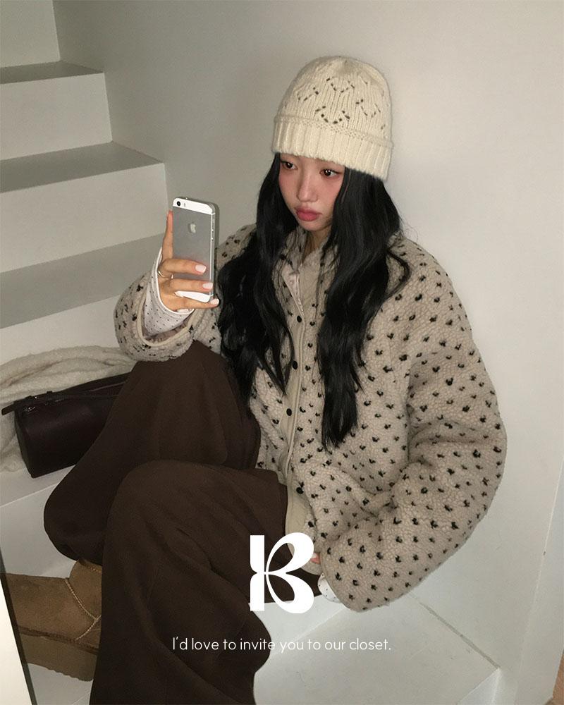 베이델리 [MADE/2TYPE]하트 도트 양털 점퍼