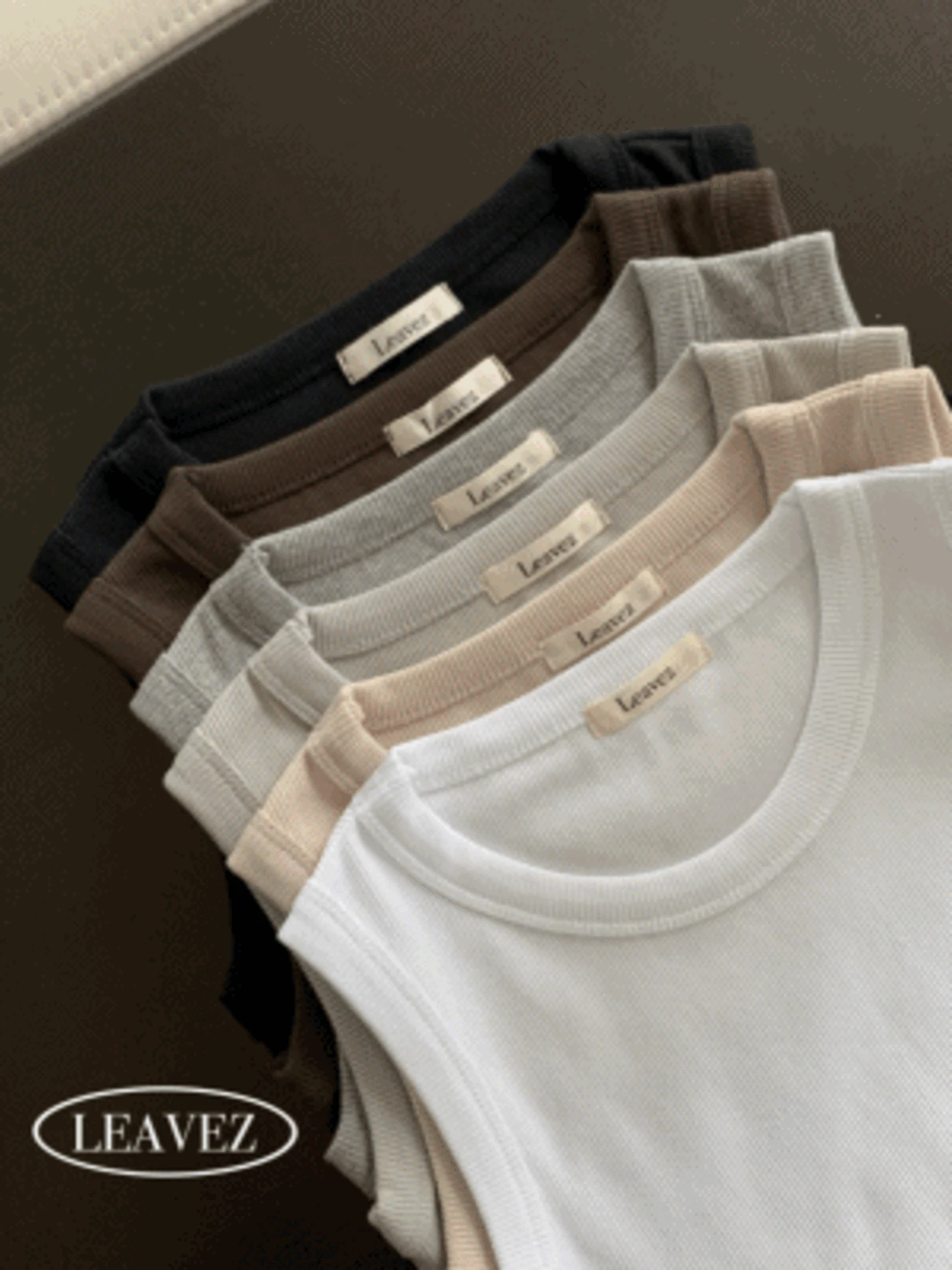 [LEAVEZ♥/부유방삭제] [바로배송] 플레이버 베이직 크롭 나시 라운드넥 세미크롭 기본나시 부유방커버나시 (6col)