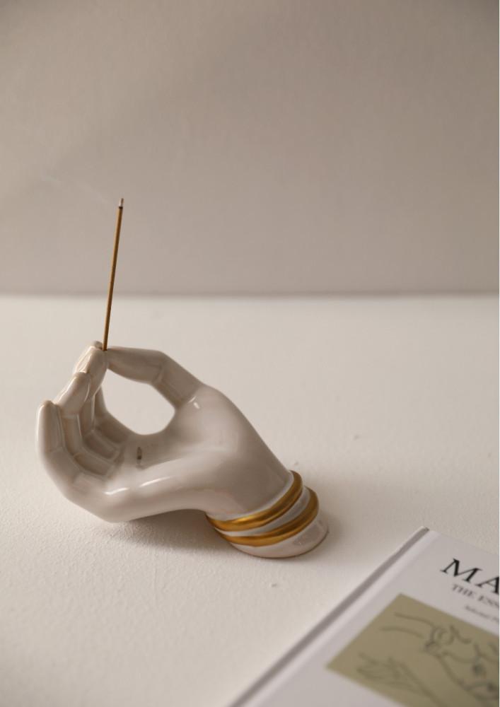 필리아의손 세라믹 핸드 인센스스틱홀더 향꽂이 향멍오브제 향받침