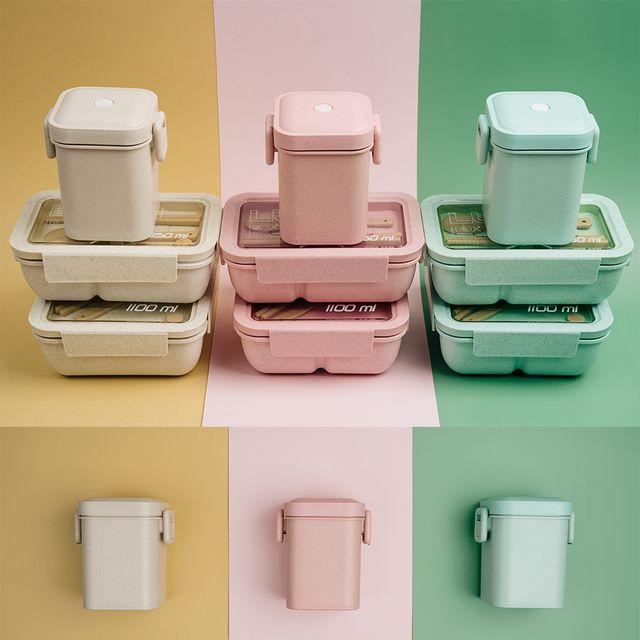 밀프랩 도시락 직장인 다이어트 보온용기 밀짚 런치박스 집들이선물 식단조절 도시락통