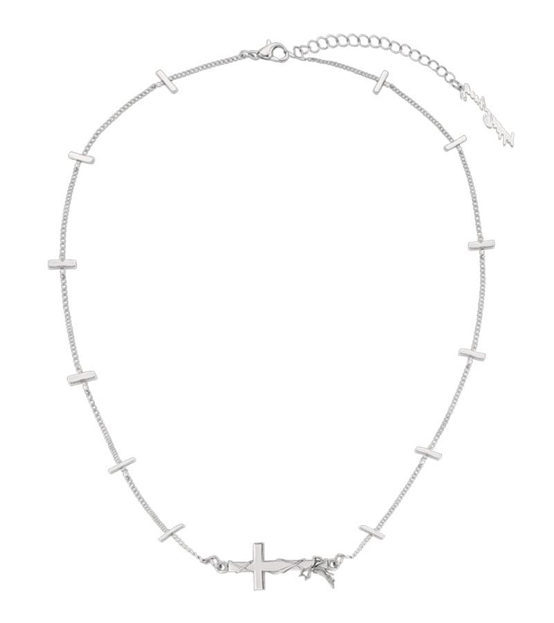 Corset cross bar necklace