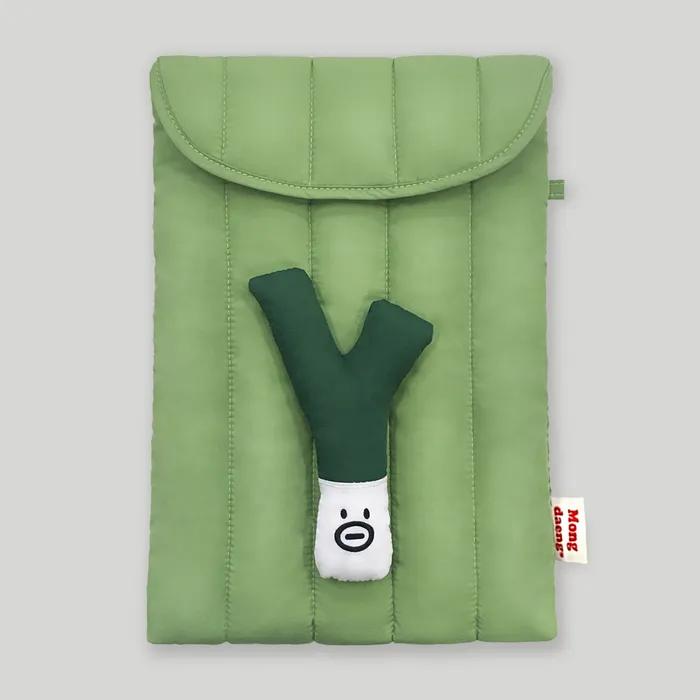 Green Onion Mustache laptop/ipad pouch 웅이 아부지 대파 아이패드 노트북 파우치 13-15인치