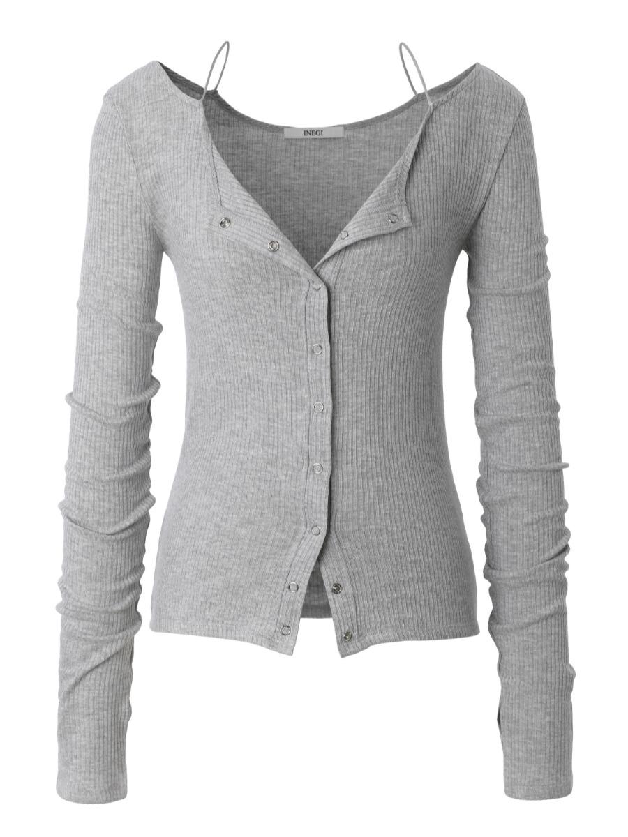 [INEGI MADE] Eyes Strap Warmer Cardigan (grey)