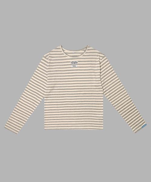 Stripe Border Tee Light Grey