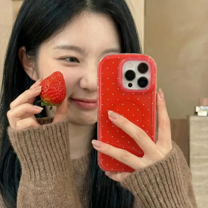 레드 미니 도트 맥세이프케이스 아이폰케이스