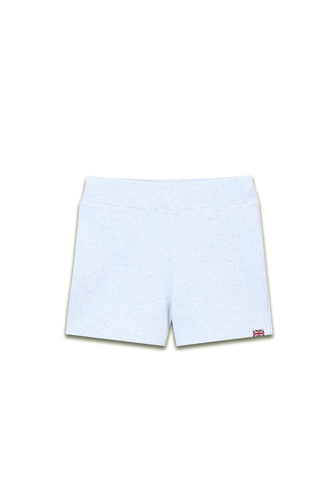 UNION JACK RIBBED SHORTS WHITE MELANGE