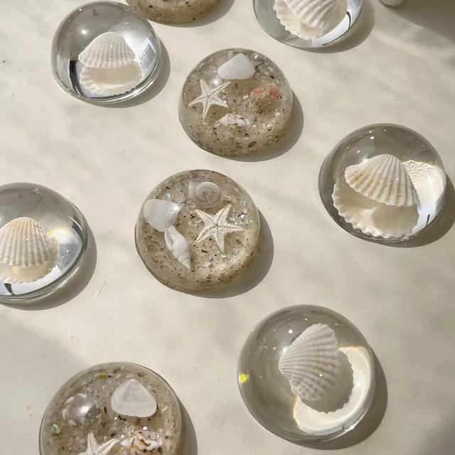 해변 조개 레진 반구 돔 스마트톡