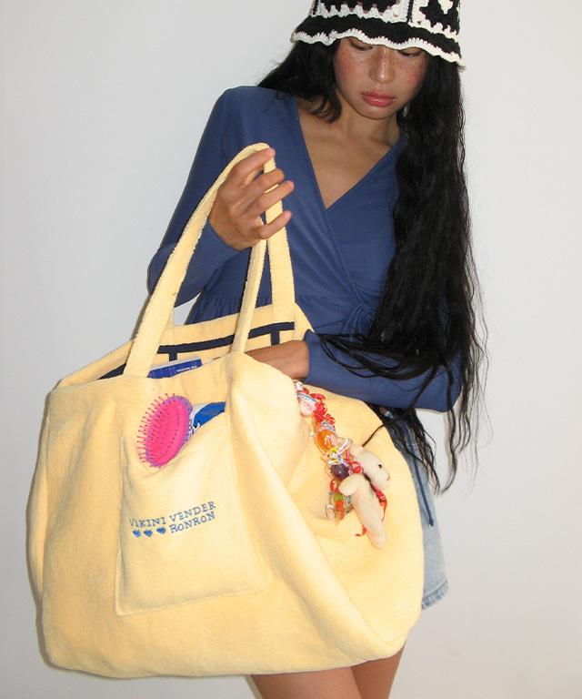 TERRY BEACH BAG SOFT YELLOW