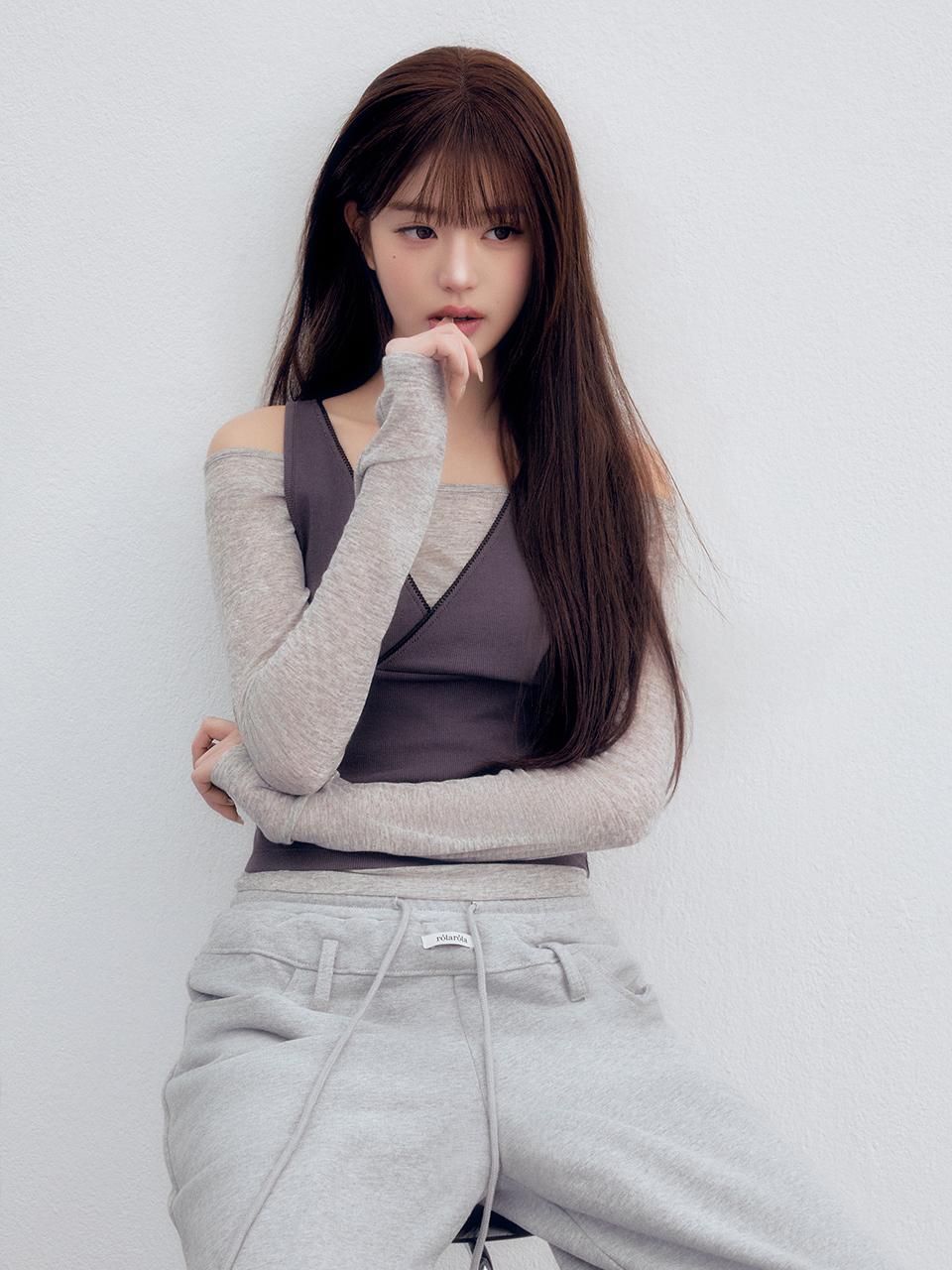 NUBASIC LAYERED SLEEVELESS SET GY+CH