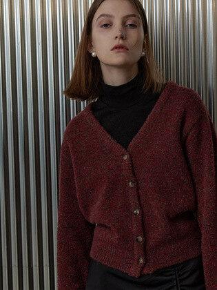 MULTI COLOR CARDIGAN [WINE]