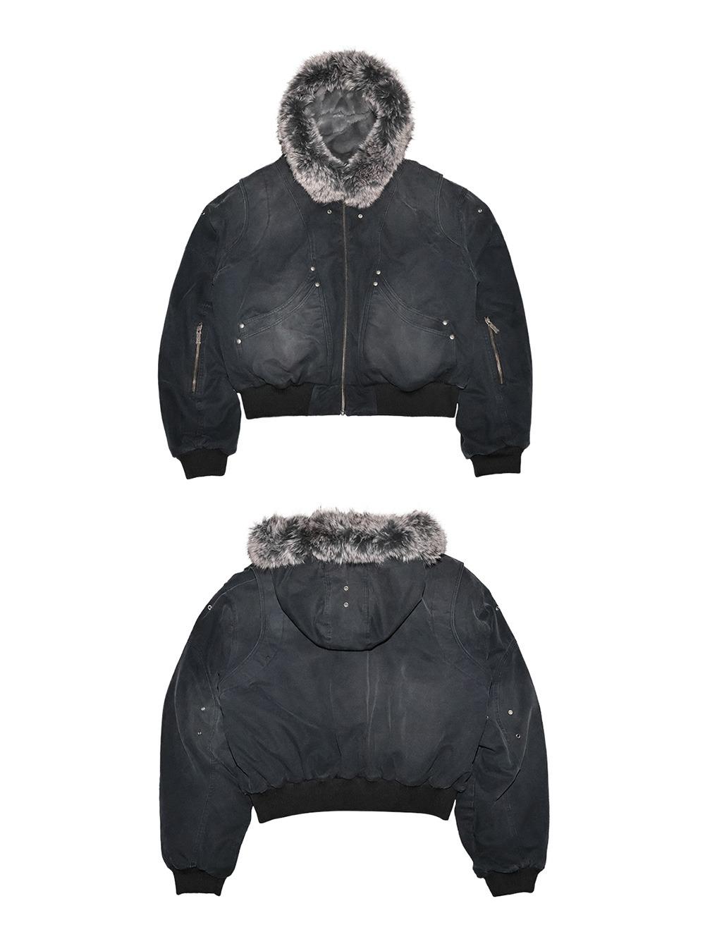 [LCE] Fur Collar Dual-Sided Bomber Jacket