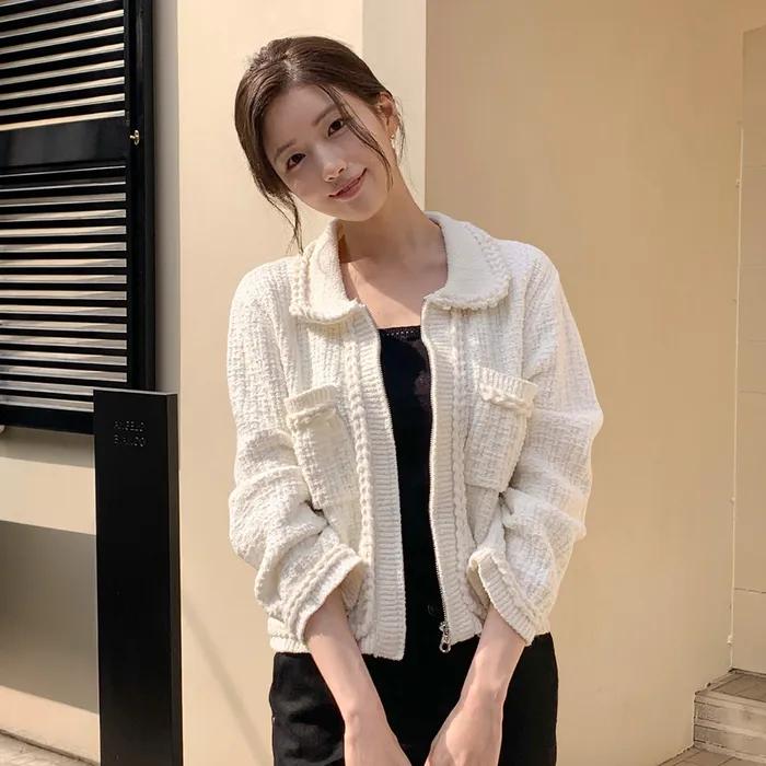 White After Zip-Up
