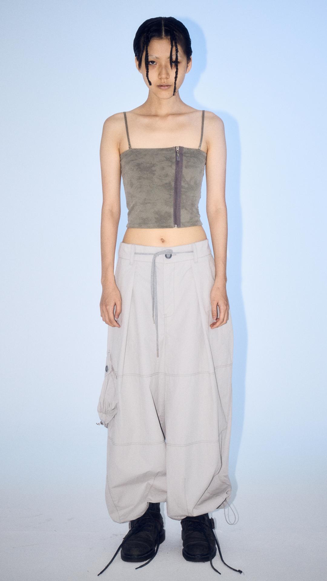 Wide cargo pants_light gray