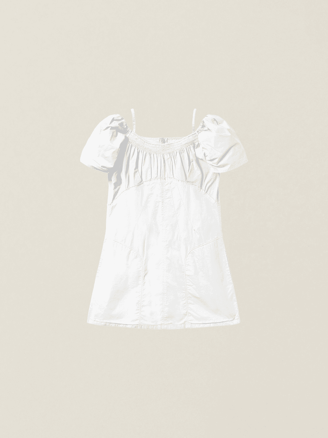 WOMENS SMOCKED ONEPIECE WHITE