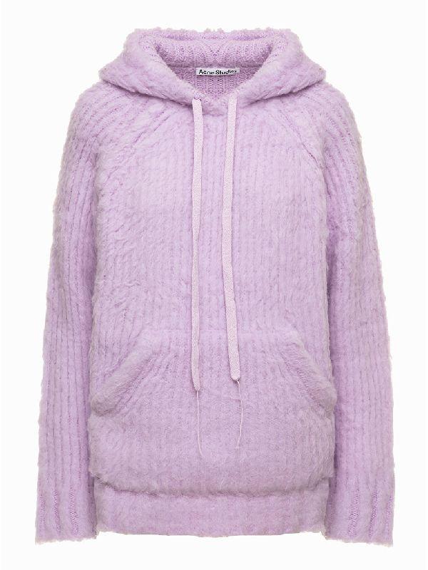 플러피 울 오버핏 후드 니트탑