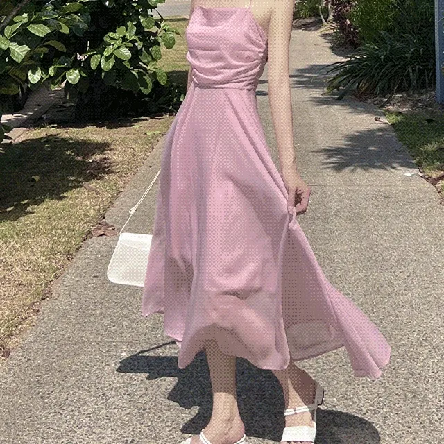 [바캉스원피스🌷] 374 인생샷 원피스 살랑사랑 바다 동남아 여행룩 나시 셔링 비치 여름 롱 쉬폰 여신 리본